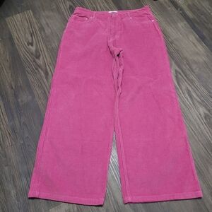 Angel Kiss Pink Corduroy High & Wide Corduroy Pants in pink Size 13/31